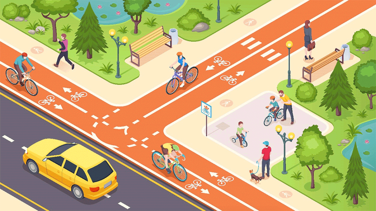 cyclists at cross roads