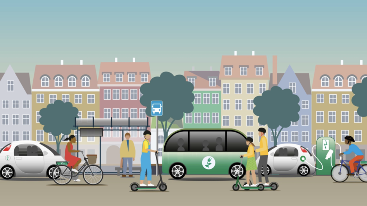mobile city illustration